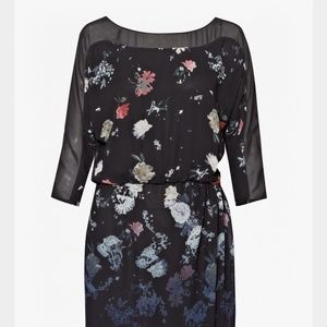 French Connection black floral dress