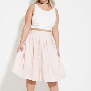 Forever 21 Plus Powder Pink Midi Skirt