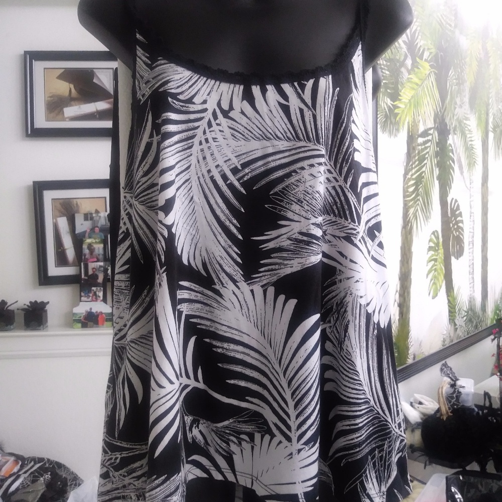 P.J. SALVAGE PALM PRINT TROPICAL PJ CAMI TOP