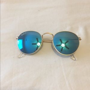 Round Blur Mirrored Ray-Ban Sunglasses (Polarized)