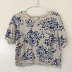 Blue floral crop top