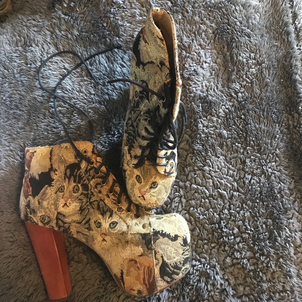 Jeffery Campbell Cat Print Boots