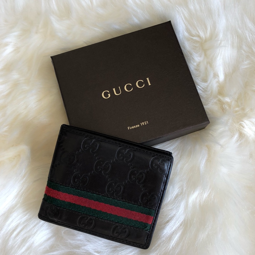 Gucci Men’s Used Wallet Brown Green Red