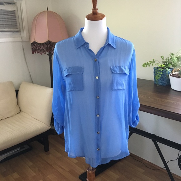 ✨Gypsy 05 sheer button up silk top✨ - Picture 5 of 8