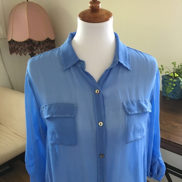 ✨Gypsy 05 sheer button up silk top✨ - Picture 7 of 8