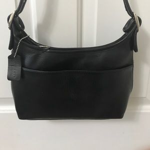 Vintage Coach black leather cross body bag