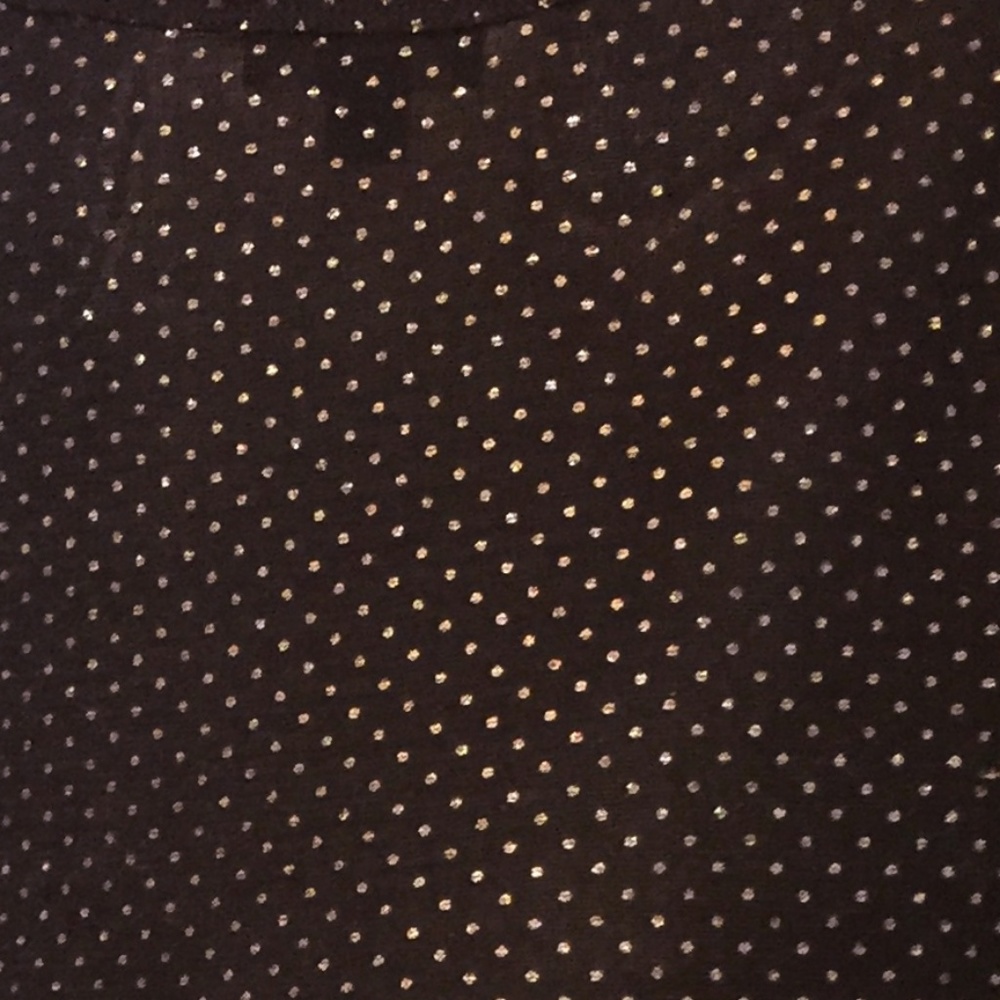 Dressy Black Tunic Gold Polka Dots Sheer Back HiLo - Picture 3 of 4