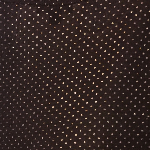 Dressy Black Tunic Gold Polka Dots Sheer Back HiLo - Picture 3 of 4