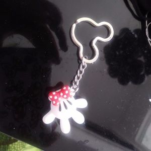 DISNEY PARKS MINNIE MOUSE HAND KEYCHAIN NEW