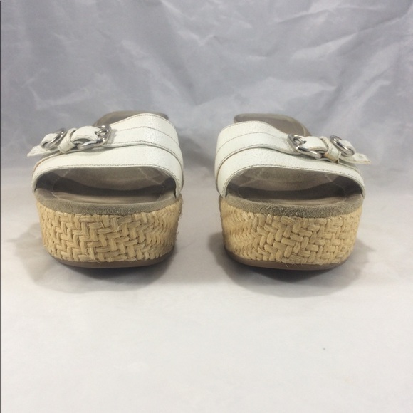 Prada White leather buckle slip on platform wedges - Picture 8 of 8