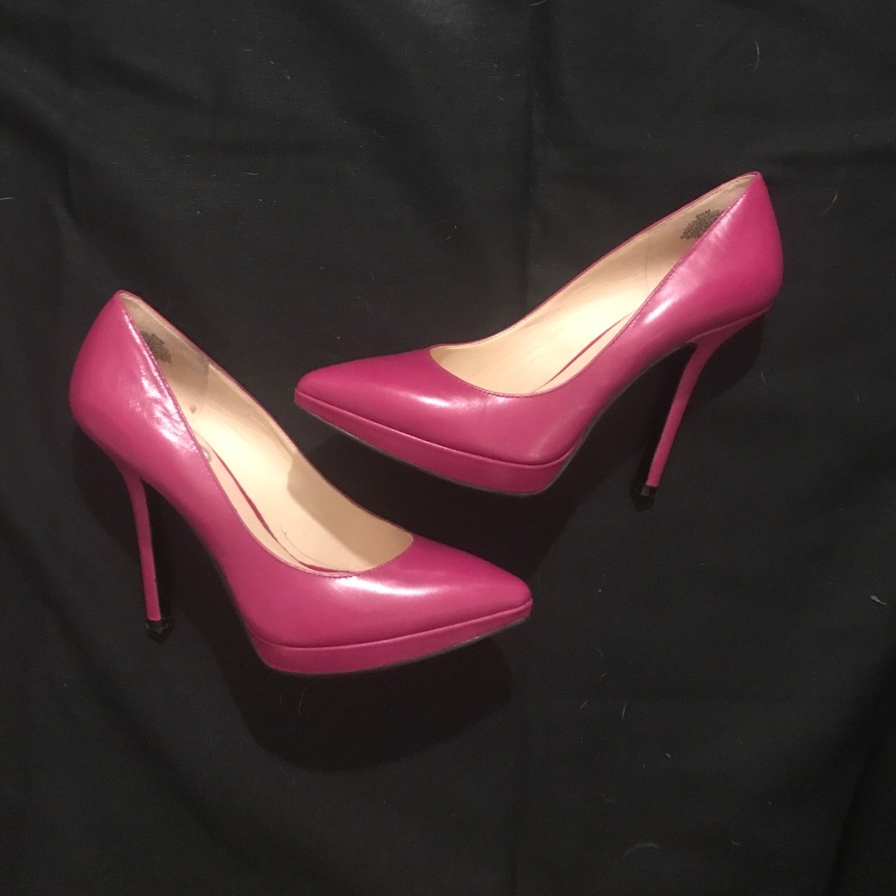 Nine West Leather Love Fury Pumps, Magenta