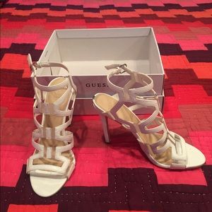 White Guess Heels size 6: worn once