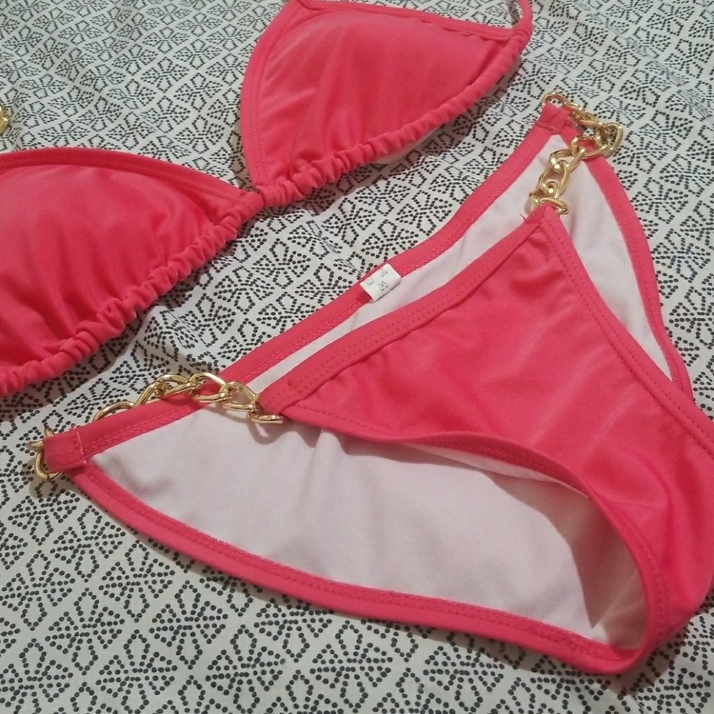Tiny salmon/hot pink bikini
