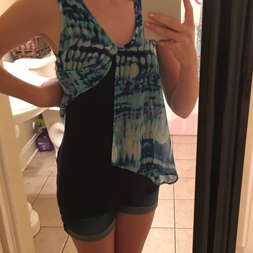 Beautiful blue mixed tie-dyed shirt