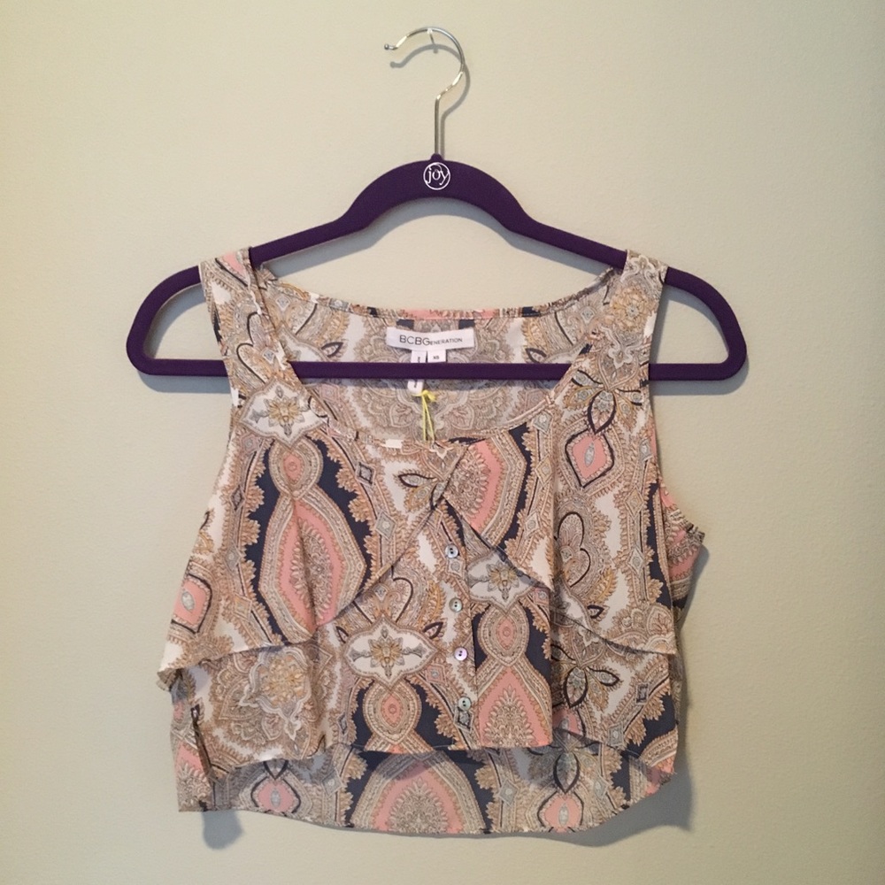 BCBGeneration paisley crop top