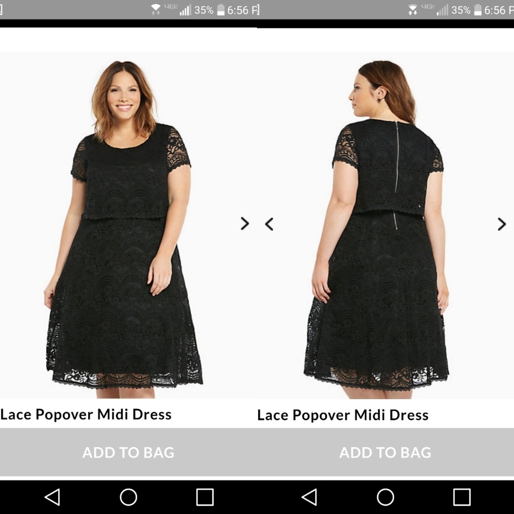Torrid Lace Pop Over Layered Midi Dress