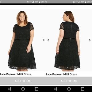 Torrid Lace Pop Over Layered Midi Dress