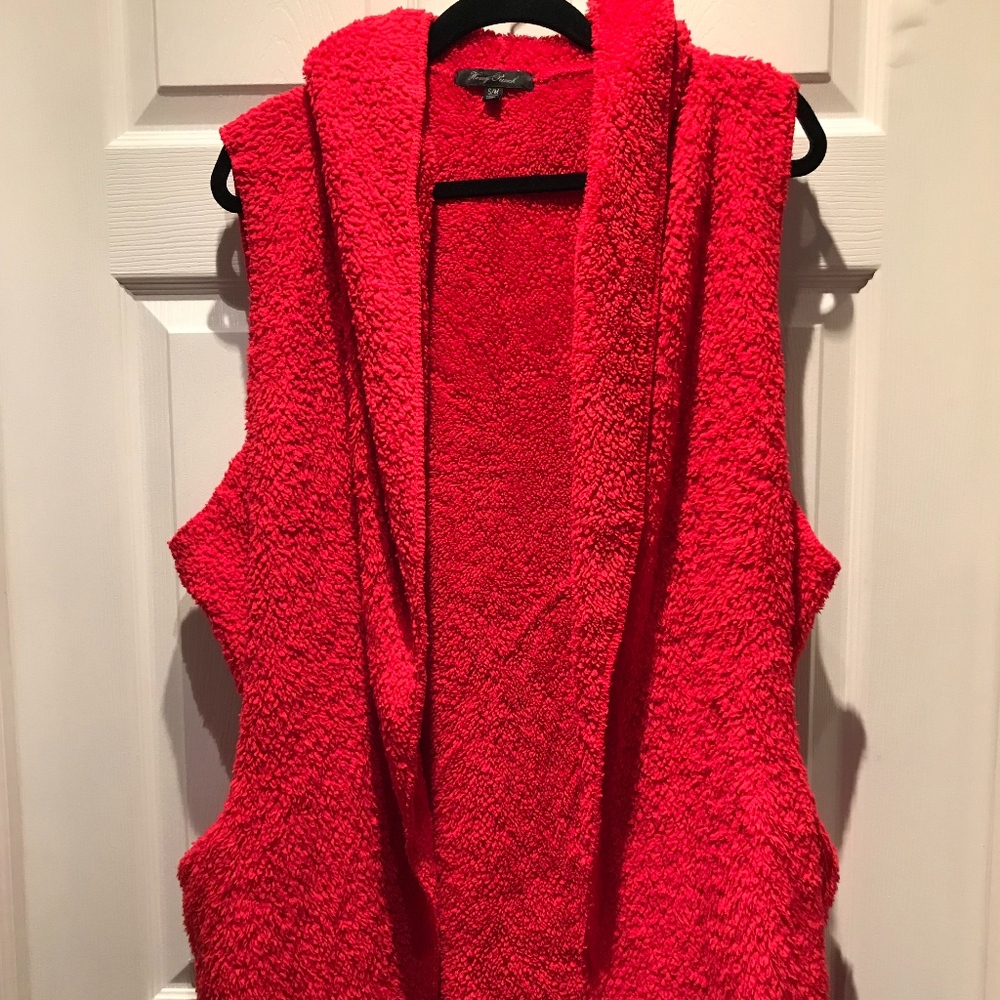 HONEY PUNCH Polar Fleece long Red Vest