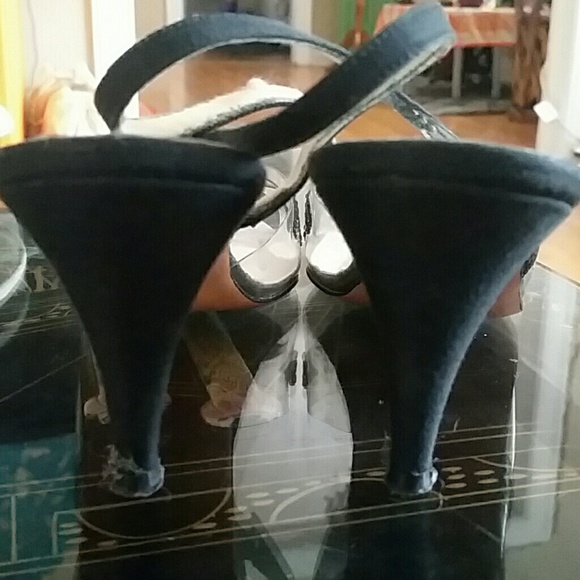 VTG Ted Land Blk Clear Rhinestone Heels! 7.5N - Picture 3 of 8