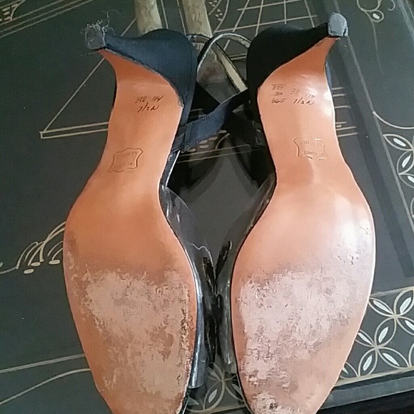 VTG Ted Land Blk Clear Rhinestone Heels! 7.5N - Picture 4 of 8