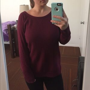 Dark red long sleeve AE sweater
