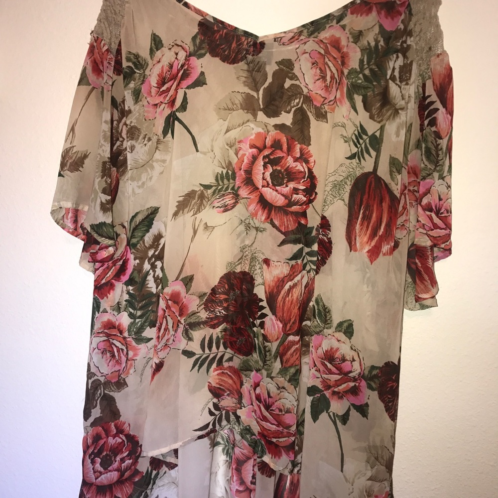 Rose Lace Back Blouse