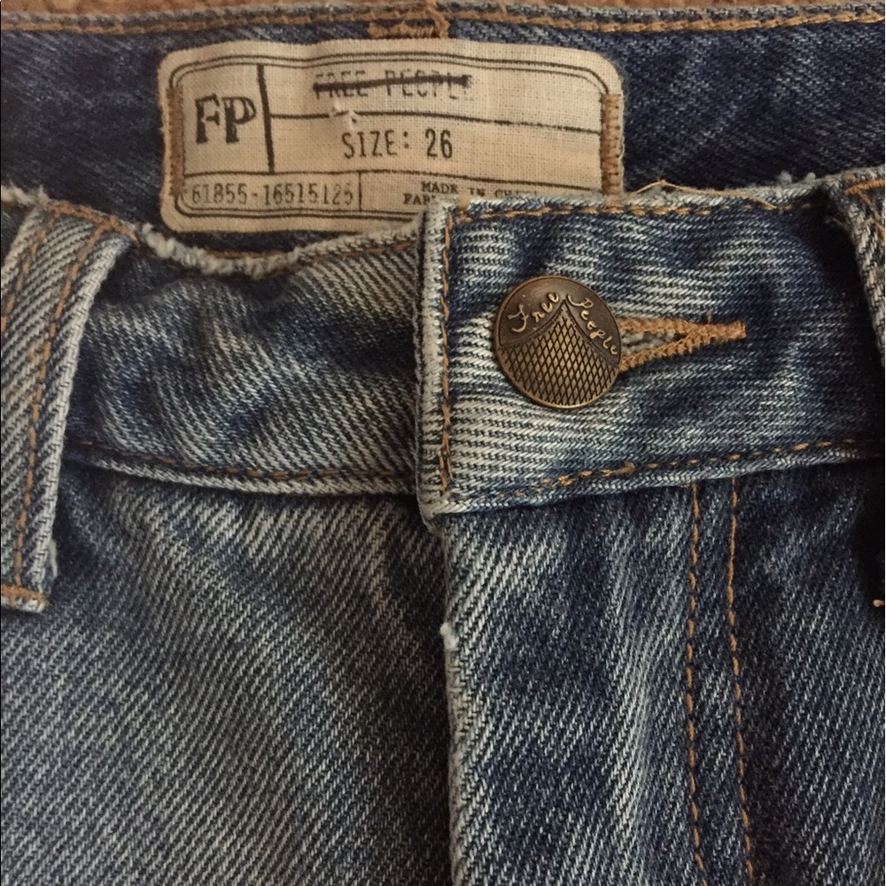 Free People Gold Paint Stencil Distressed Jeans - Picture 5 of 8