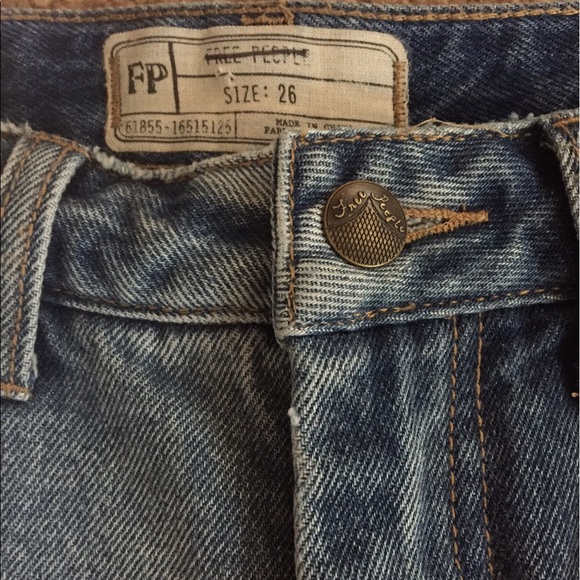 Free People Gold Paint Stencil Distressed Jeans - Picture 5 of 8