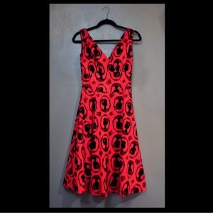Modcloth Red Cameo Dress: Rockabilly, 1950s