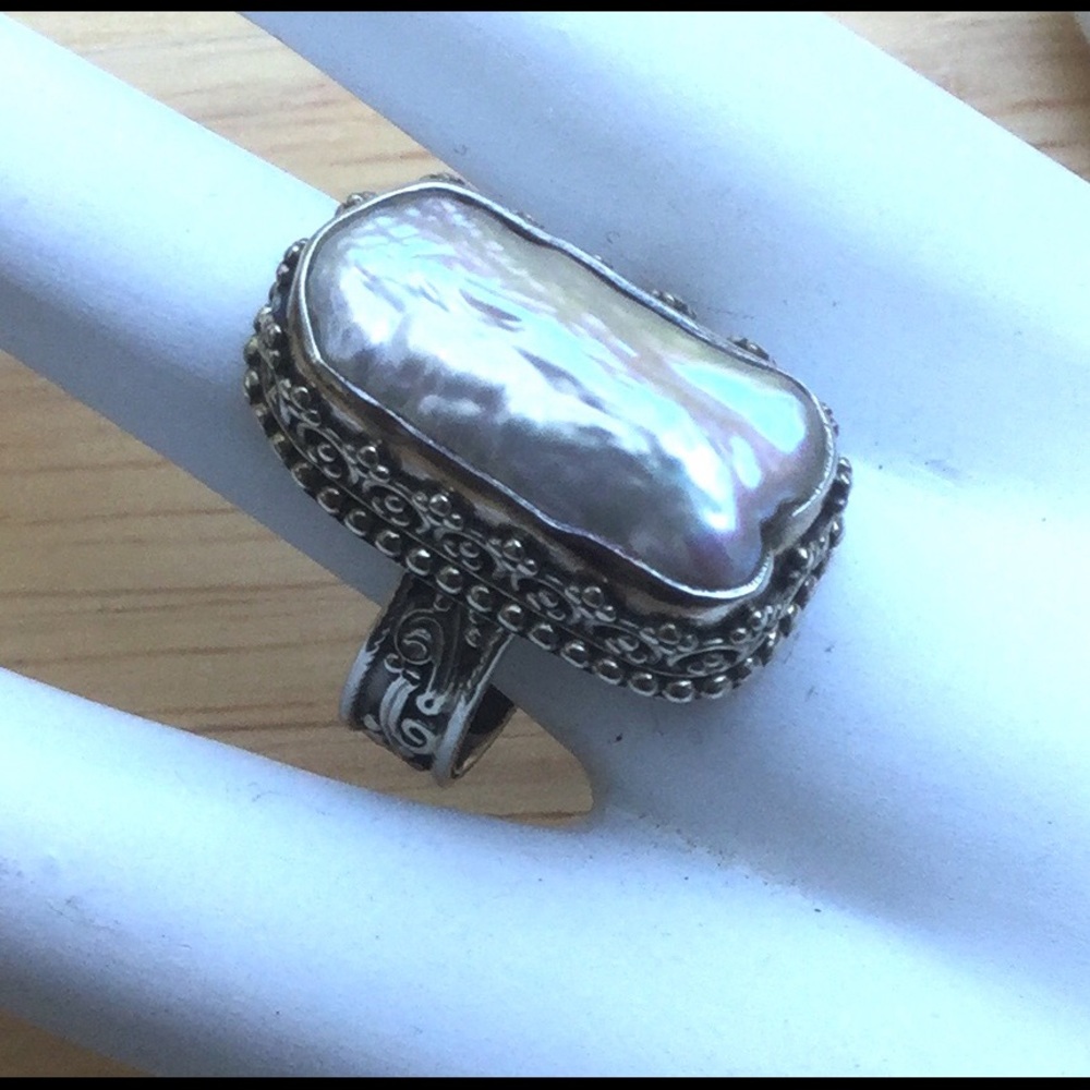 Baroque Pearl 925 Sterling Silver Ring