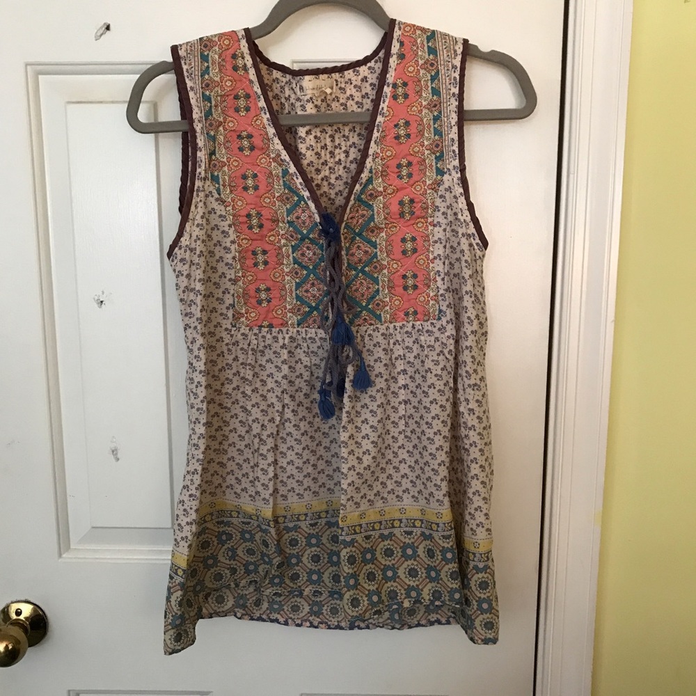 anthropologie quilted hippie tunic
