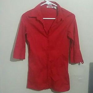 Voice red 3/4 sleeve shirt