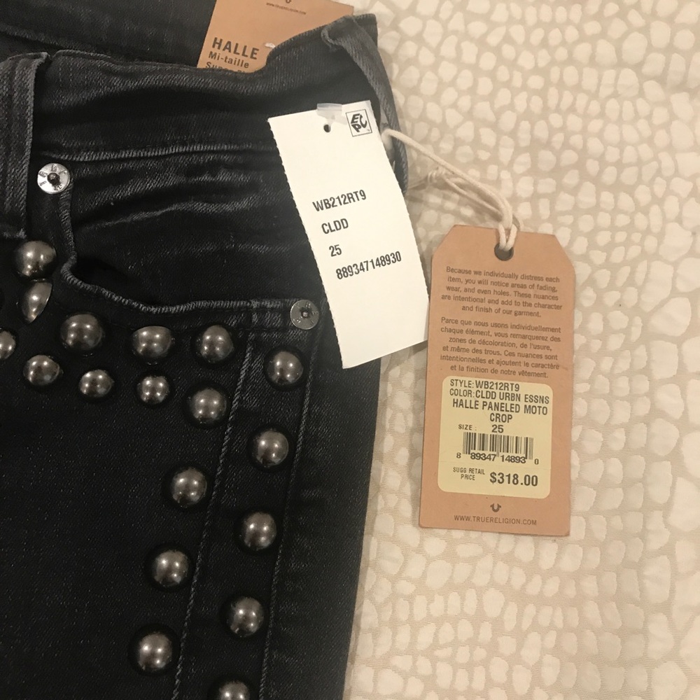 True religion studded crop jeans