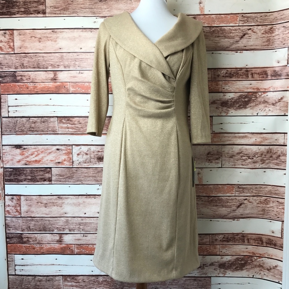 NWT.Tahari  • gold Dress• size 8