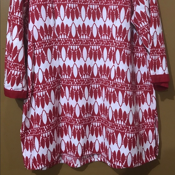 Ashley Stewart side zip red/white top - Picture 5 of 8