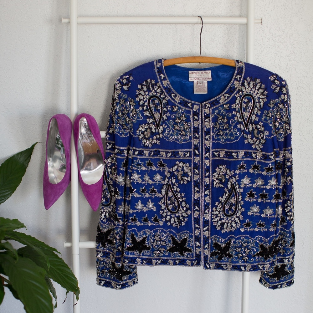 Adrianna Papell 90s Vintage Beaded Jacket