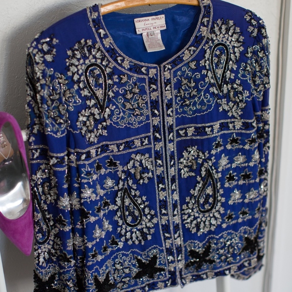 Adrianna Papell 90s Vintage Beaded Jacket - Picture 2 of 6