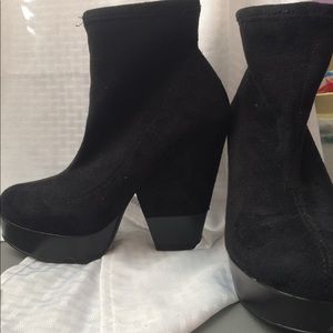 Asos platform goth black suede ankle boots