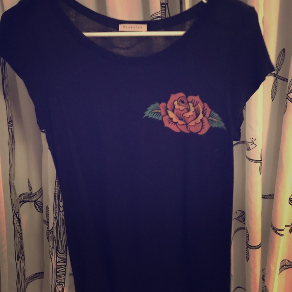 rose and sugar skull shirt