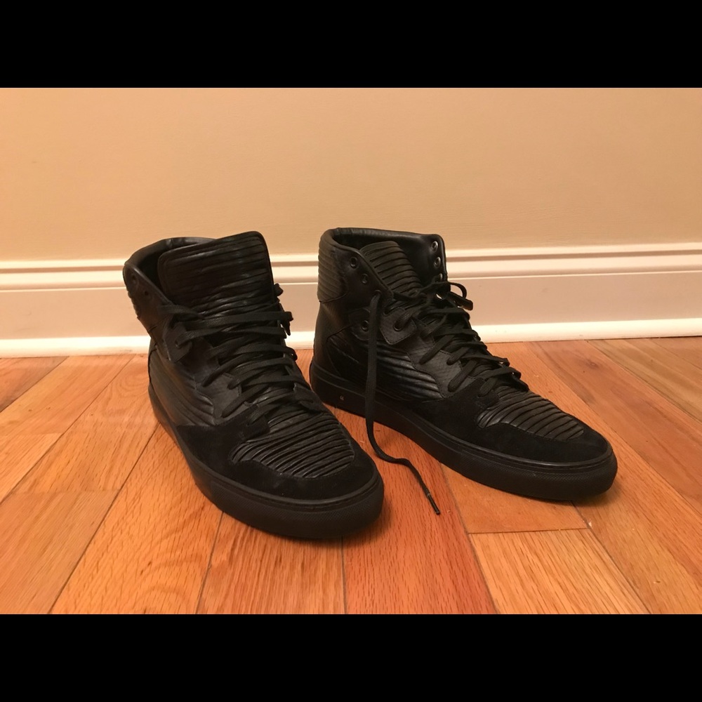 BALENCIAGA Pleated High Top Sneaker, EU Size 44