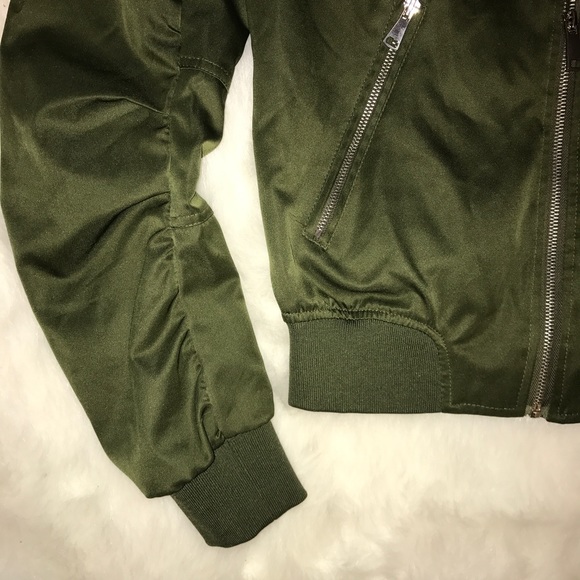 Olive Bomber Jacket - Picture 3 of 6