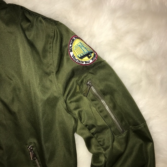 Olive Bomber Jacket - Picture 4 of 6