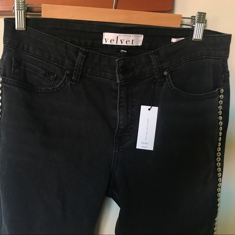 Velvet blk studded jeans