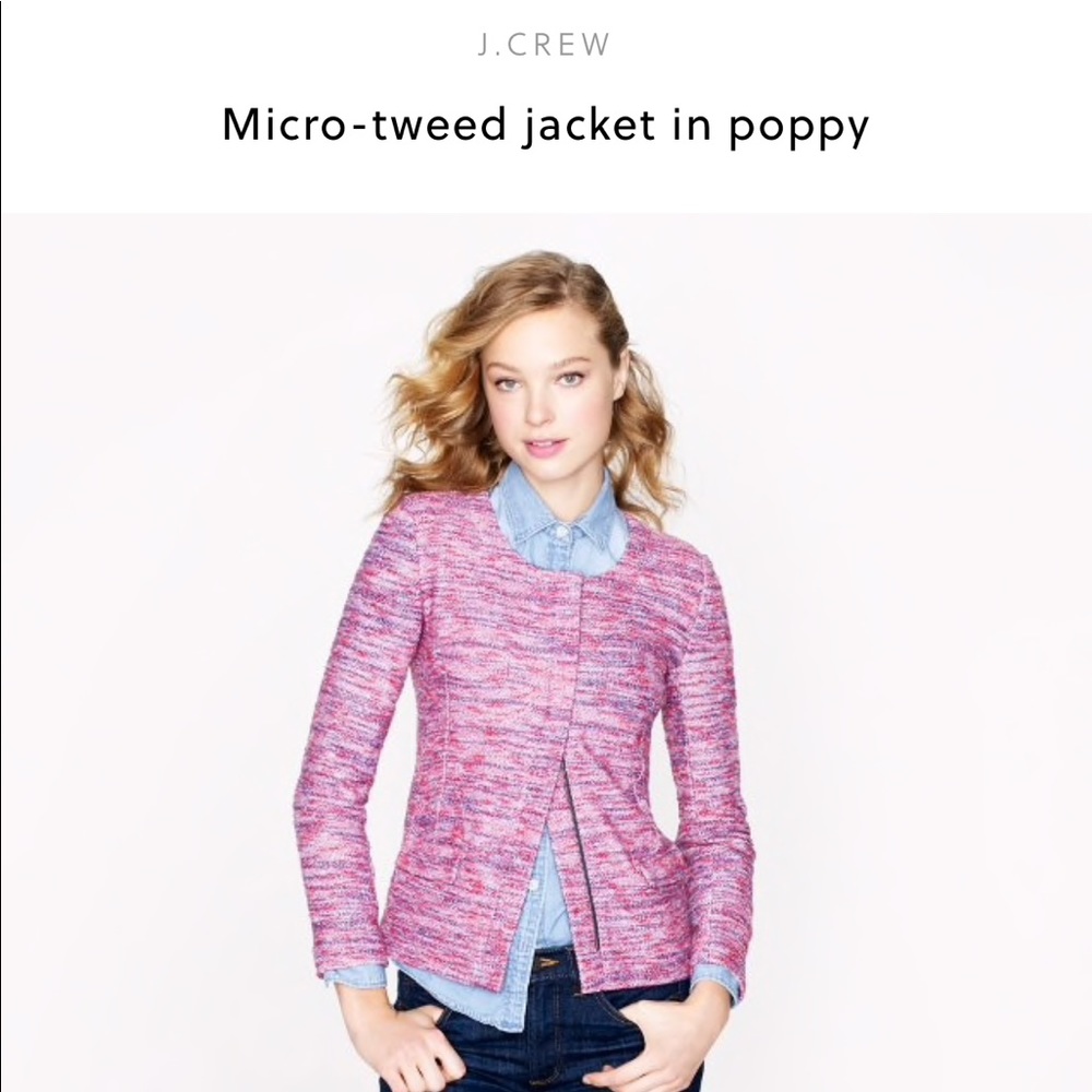 J. Crew Micro Tweed Jacket in Poppy SzL