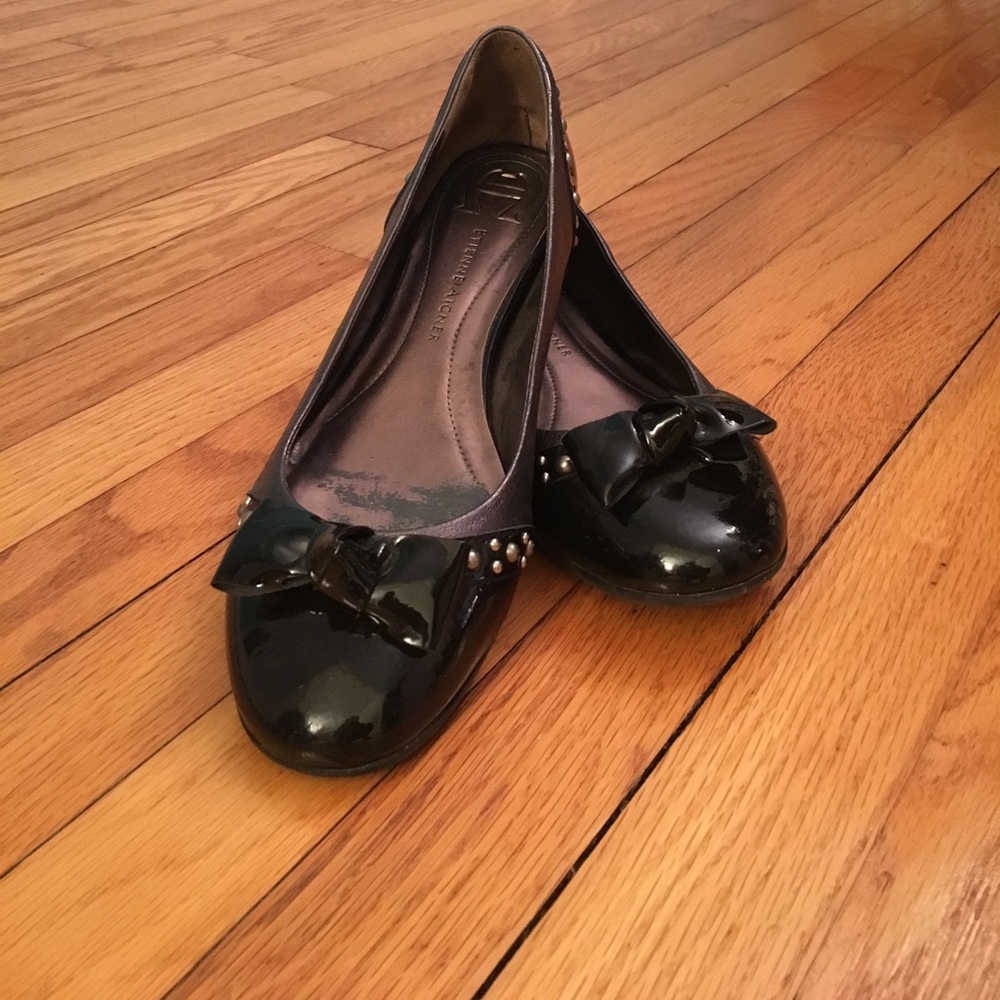 Etienne Aigner black and silver flats 10