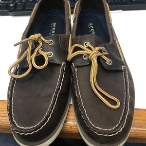 Brown leather sperrys