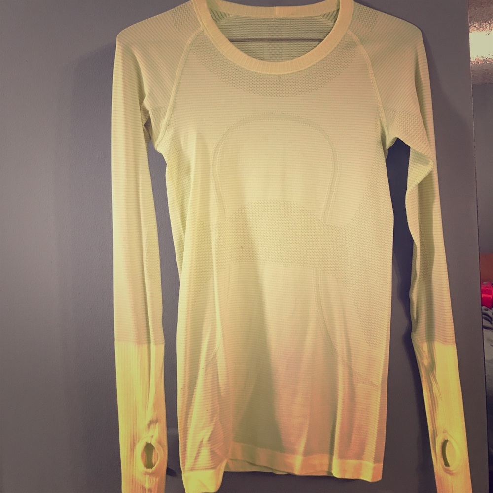 Yellow green lululemon long sleeve shirt