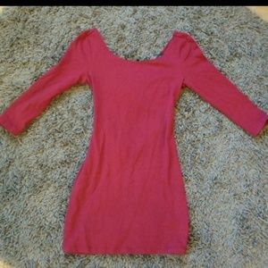 FOREVER 21 BURGANDY MINI BODY CON DRESS