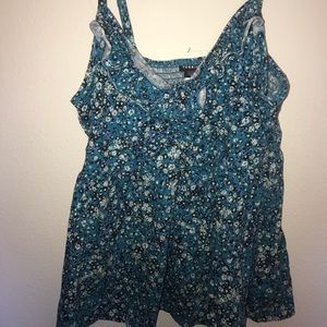 Floral Blue Tank