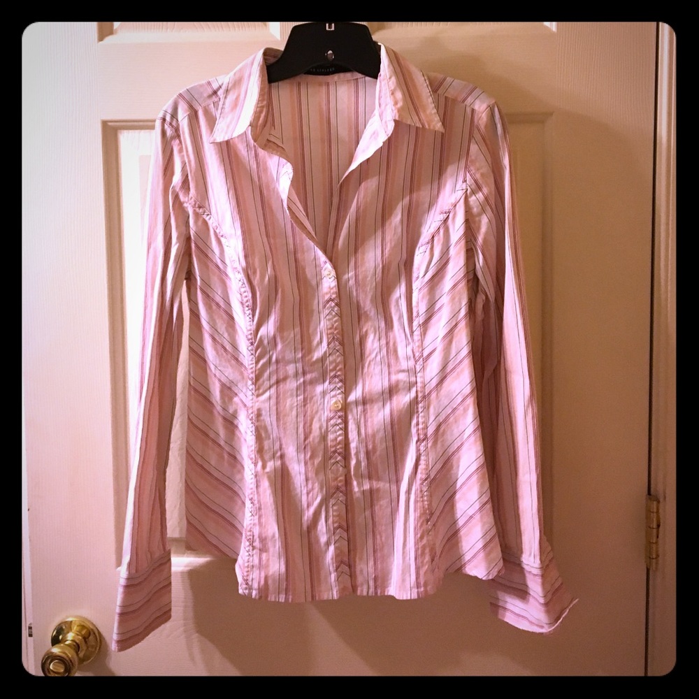 The Limited pink striped button down